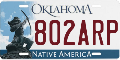 OK license plate 802ARP