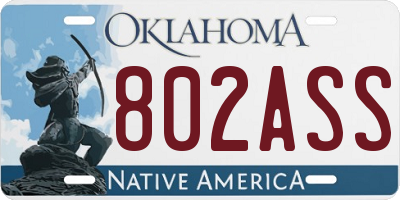 OK license plate 802ASS