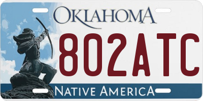 OK license plate 802ATC