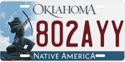 OK license plate 802AYY