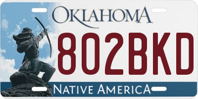 OK license plate 802BKD