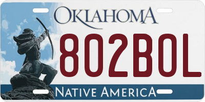 OK license plate 802BOL