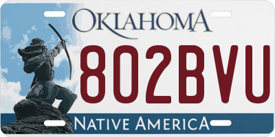 OK license plate 802BVU