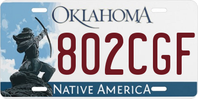 OK license plate 802CGF