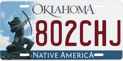 OK license plate 802CHJ