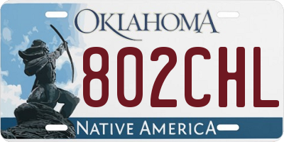 OK license plate 802CHL