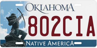 OK license plate 802CIA