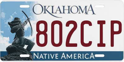 OK license plate 802CIP