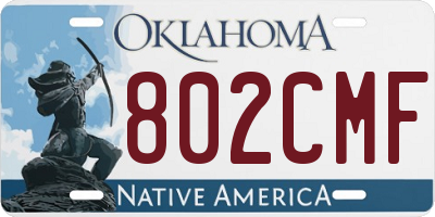 OK license plate 802CMF