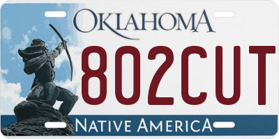 OK license plate 802CUT