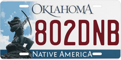 OK license plate 802DNB