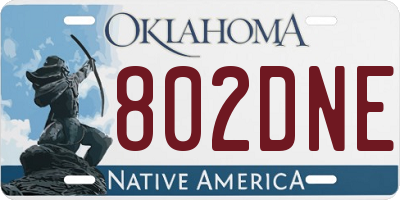 OK license plate 802DNE