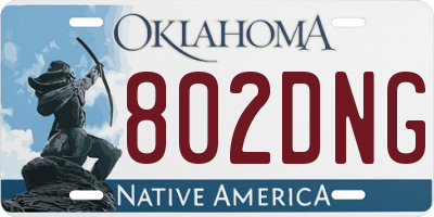 OK license plate 802DNG