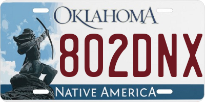OK license plate 802DNX