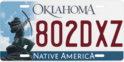 OK license plate 802DXZ