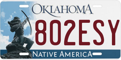 OK license plate 802ESY