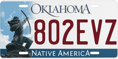 OK license plate 802EVZ