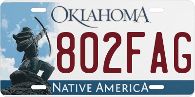 OK license plate 802FAG