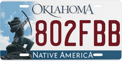 OK license plate 802FBB