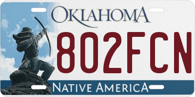 OK license plate 802FCN