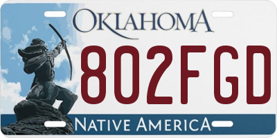 OK license plate 802FGD