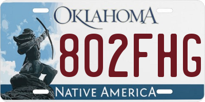 OK license plate 802FHG