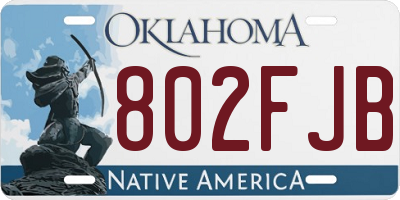 OK license plate 802FJB