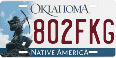 OK license plate 802FKG