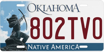 OK license plate 802TVO