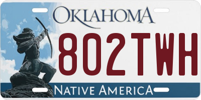 OK license plate 802TWH