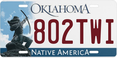 OK license plate 802TWI