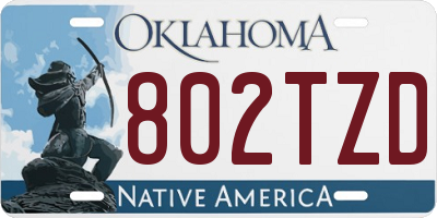 OK license plate 802TZD
