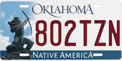 OK license plate 802TZN
