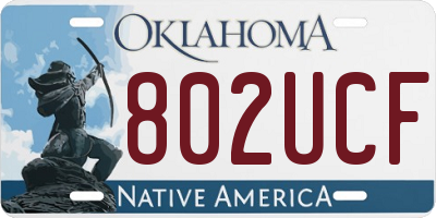 OK license plate 802UCF