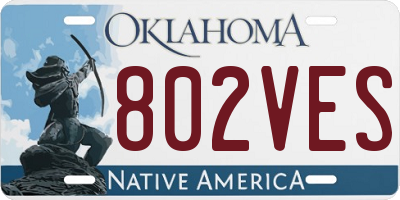 OK license plate 802VES