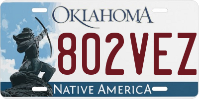 OK license plate 802VEZ