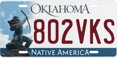 OK license plate 802VKS