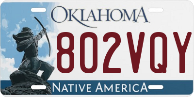 OK license plate 802VQY