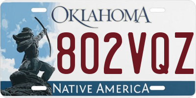 OK license plate 802VQZ