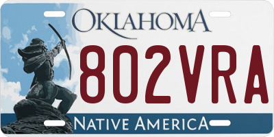 OK license plate 802VRA