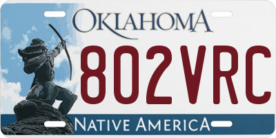 OK license plate 802VRC