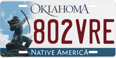 OK license plate 802VRE
