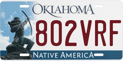 OK license plate 802VRF