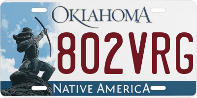 OK license plate 802VRG