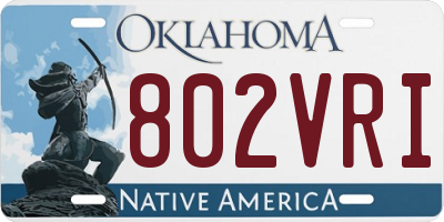 OK license plate 802VRI