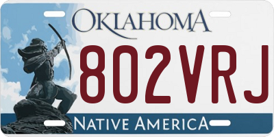 OK license plate 802VRJ