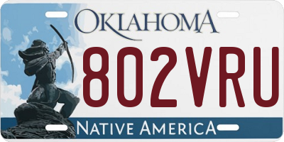 OK license plate 802VRU