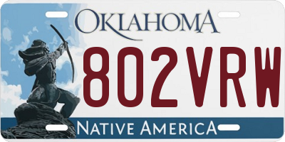 OK license plate 802VRW