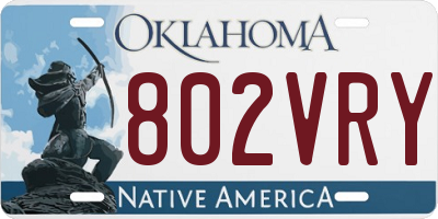 OK license plate 802VRY