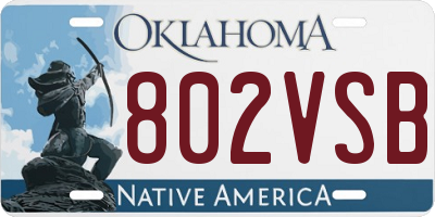OK license plate 802VSB